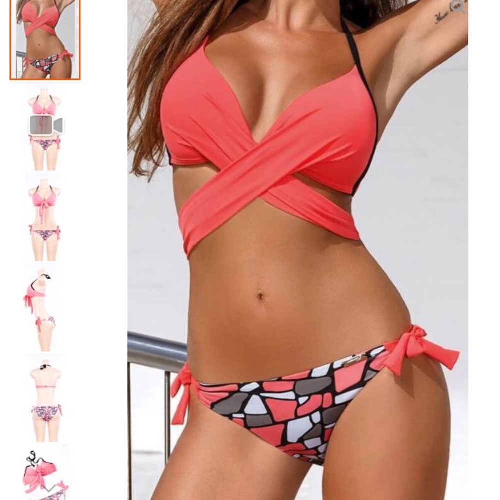 Sexy Straps Printing Bikini